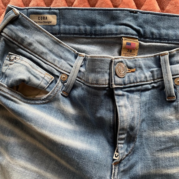 True Religion Mid Rise Straight Core Jeans, size 28 - Picture 3 of 4
